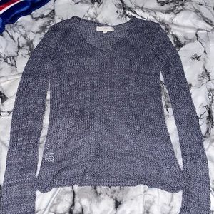 blue knitted long sleeve